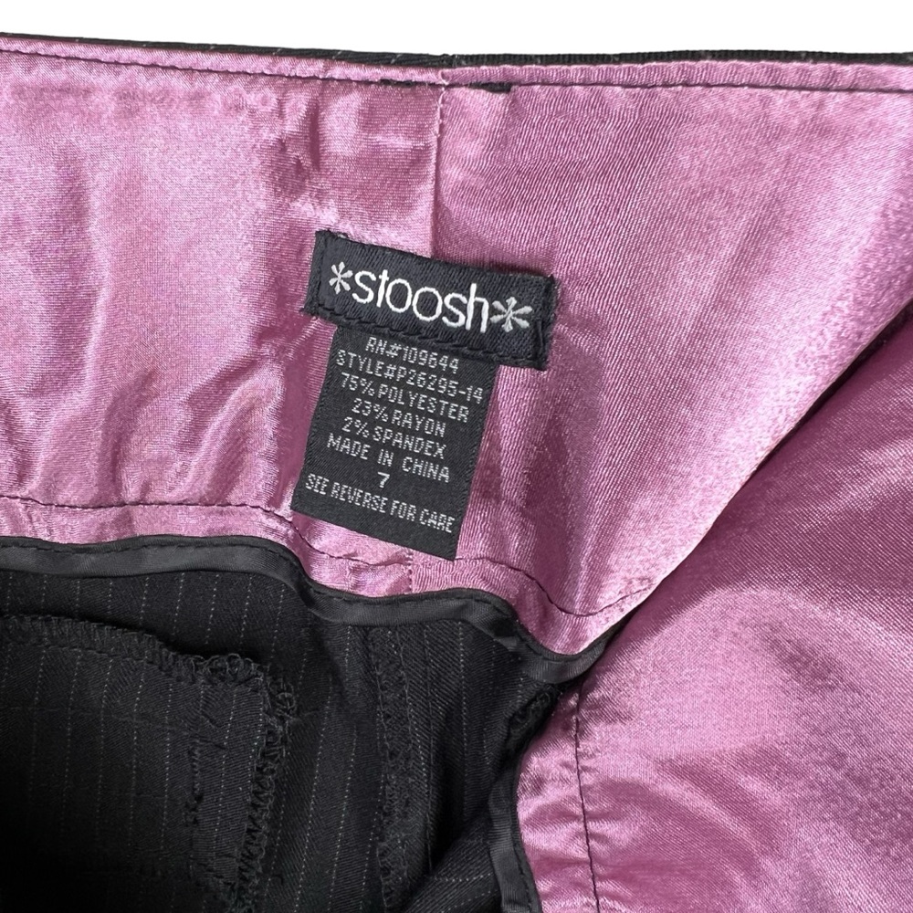 Y2K Low Rise Pinstripe Black Trouser Slacks 7 - Picture 4 of 7